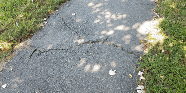 Cracked uneven pathway - building inspection